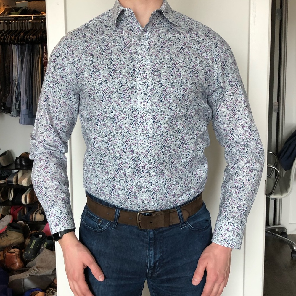 Nick Graham modern fit paisley dress shirt - Picture 2 of 5